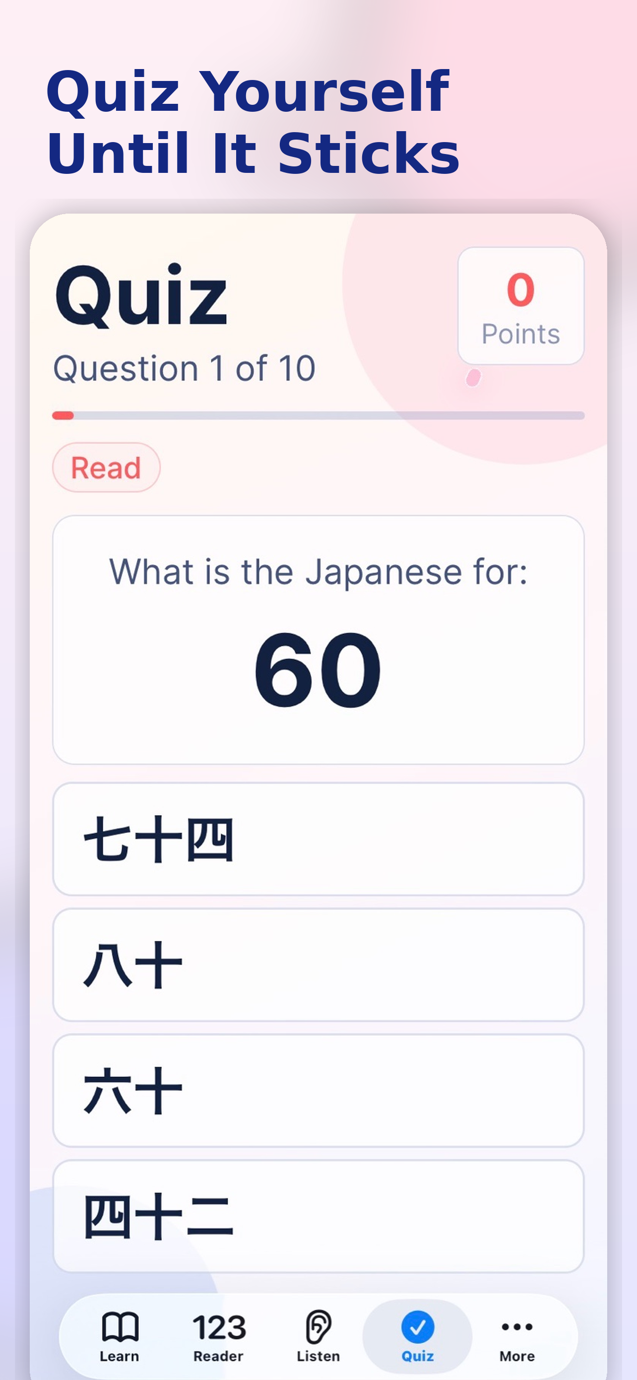 Japanese Numbers Trainer