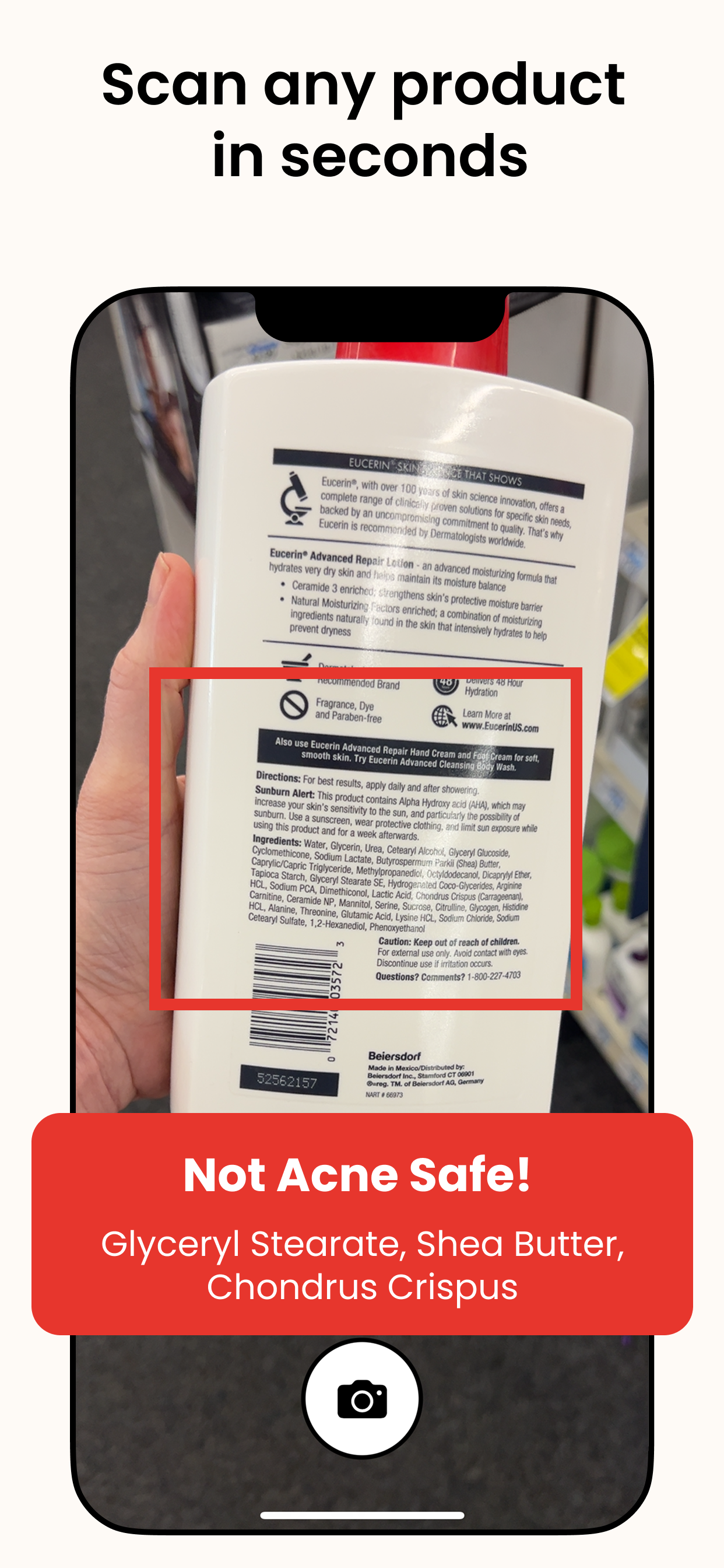 Acne Safe: Ingredient Scanner
