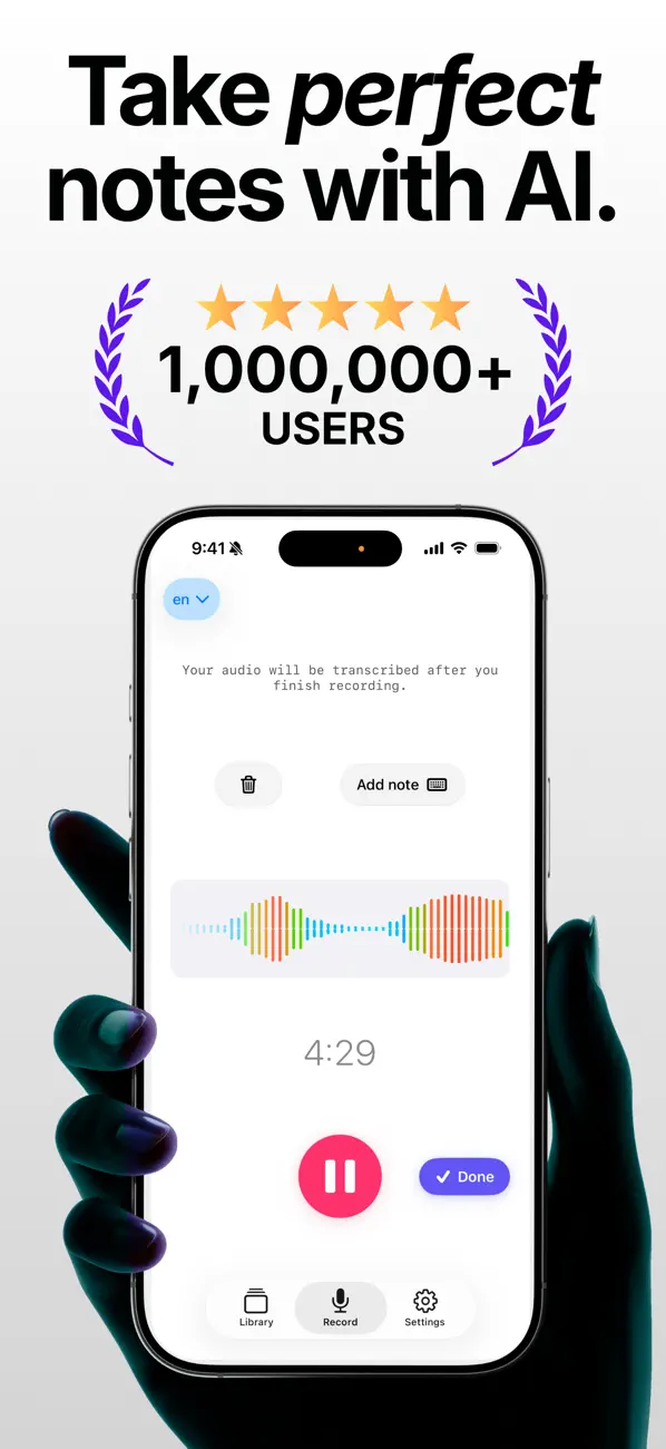 Screenshot #1 pour Cockatoo: AI Note Taker