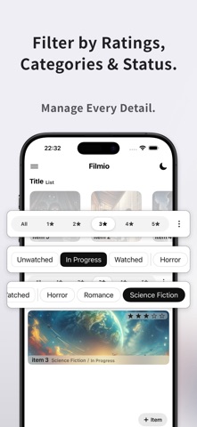 Filmio: Movie TV Anime Tracker iPhone screenshot