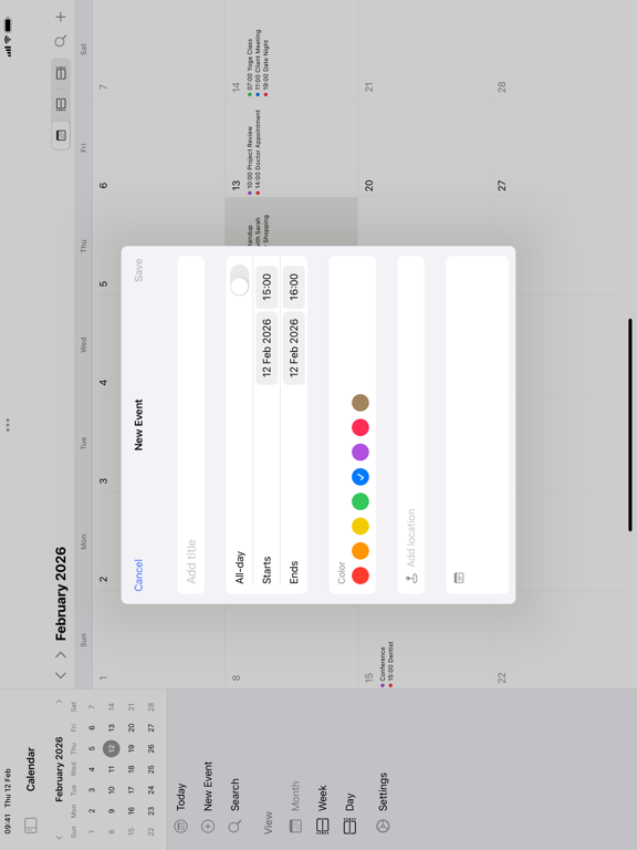 Pencil Calendar - PencilCal iPad screenshot