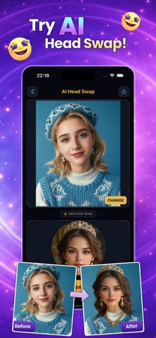 Face Over: AI Face Swap iPhone screenshot