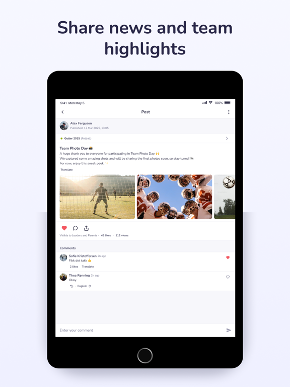 Hoopit: Organiserer idrett iPad screenshot 3 - Sports app