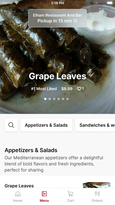 Elham Restaurant iPhone screenshot 2 - Food & Drink app