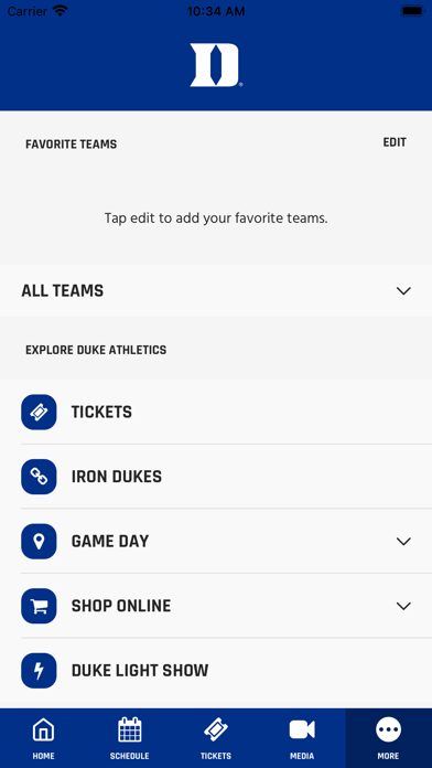 Duke Athletics Screenshot