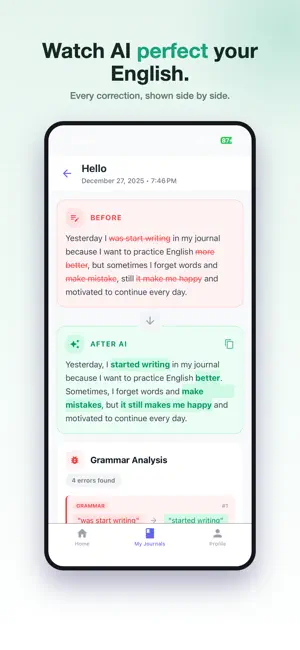 AI Grammar: English Journal screenshot 1