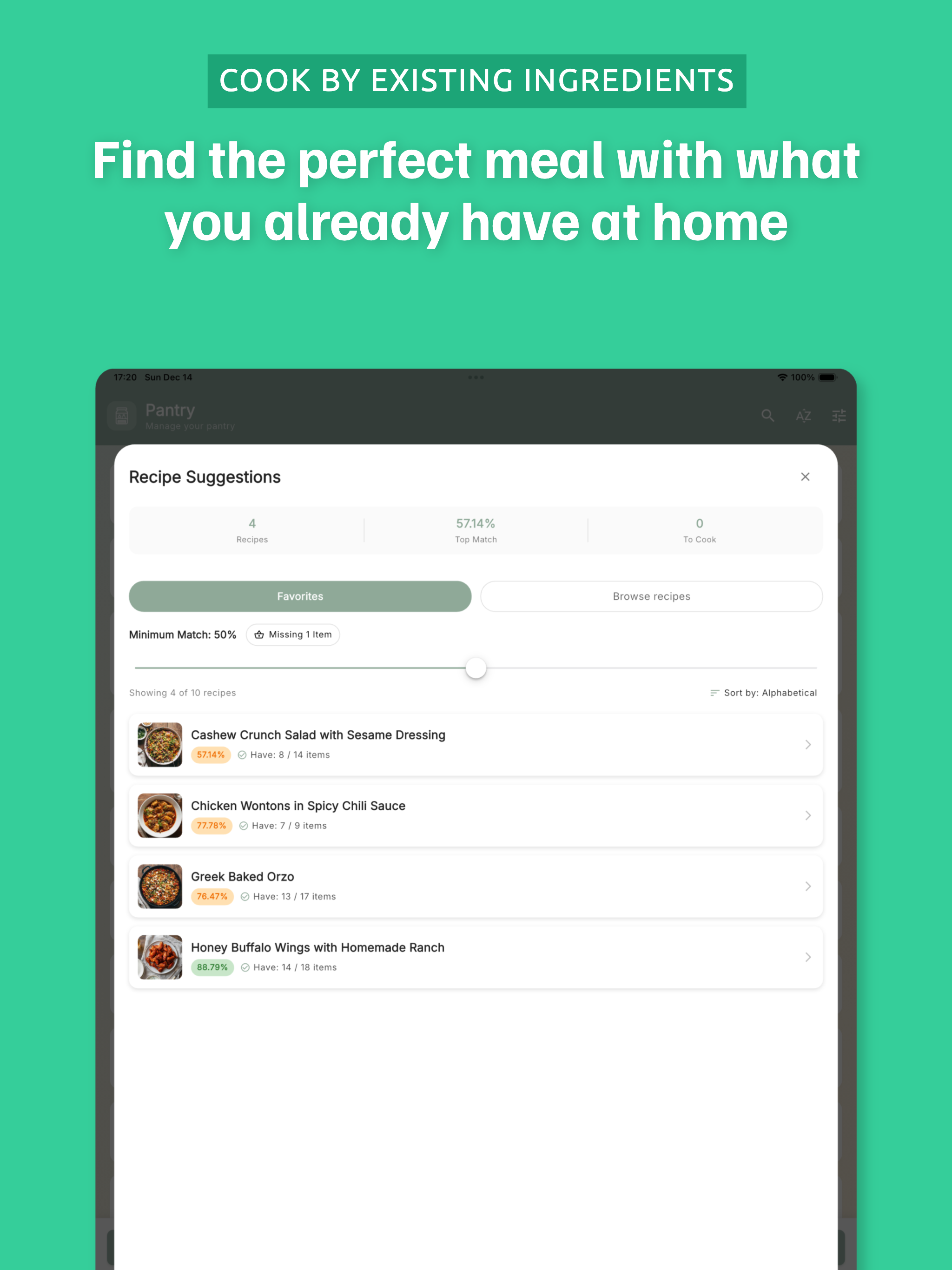 CooKing: Pantry & Meal Plan