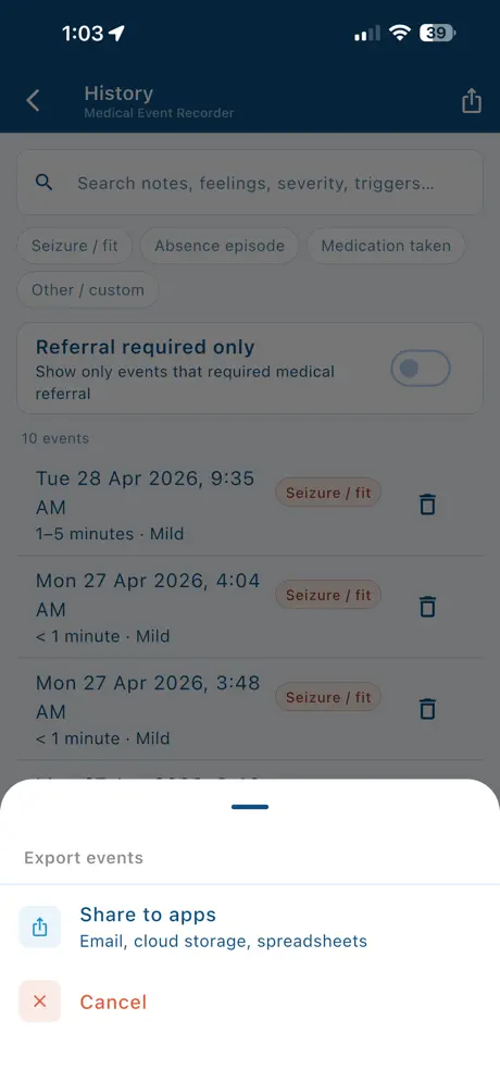 Medical Event Recorder screenshot 4