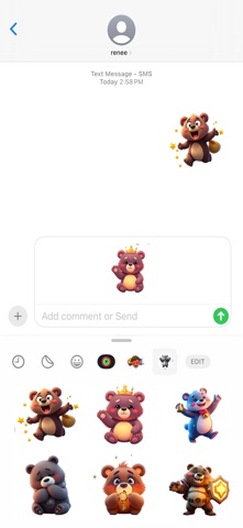 Mystic Moon Bear Stickers iPhone screenshot
