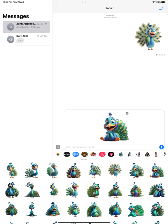Screenshot #5 pour Happy Peacock Stickers