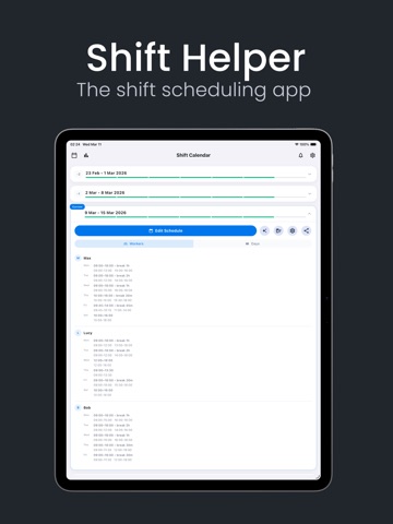Shift Helper: Work Scheduler iPad screenshot