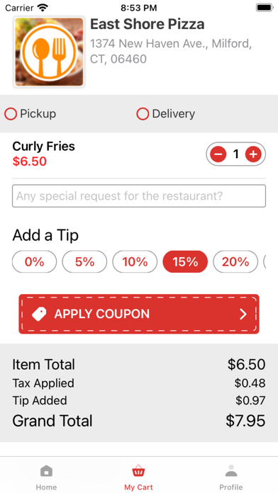 East Shore Pizza Screenshot