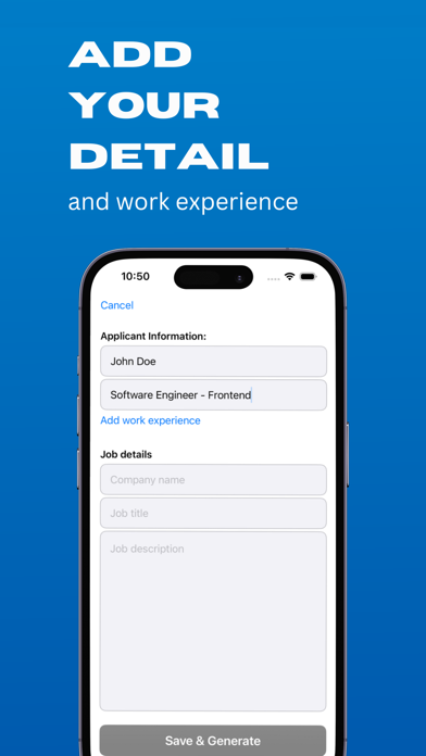 Cover Letter Creator, Clover Screenshot