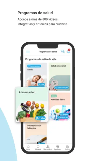 Captura de pantalla de Adeslas en iPhone 8