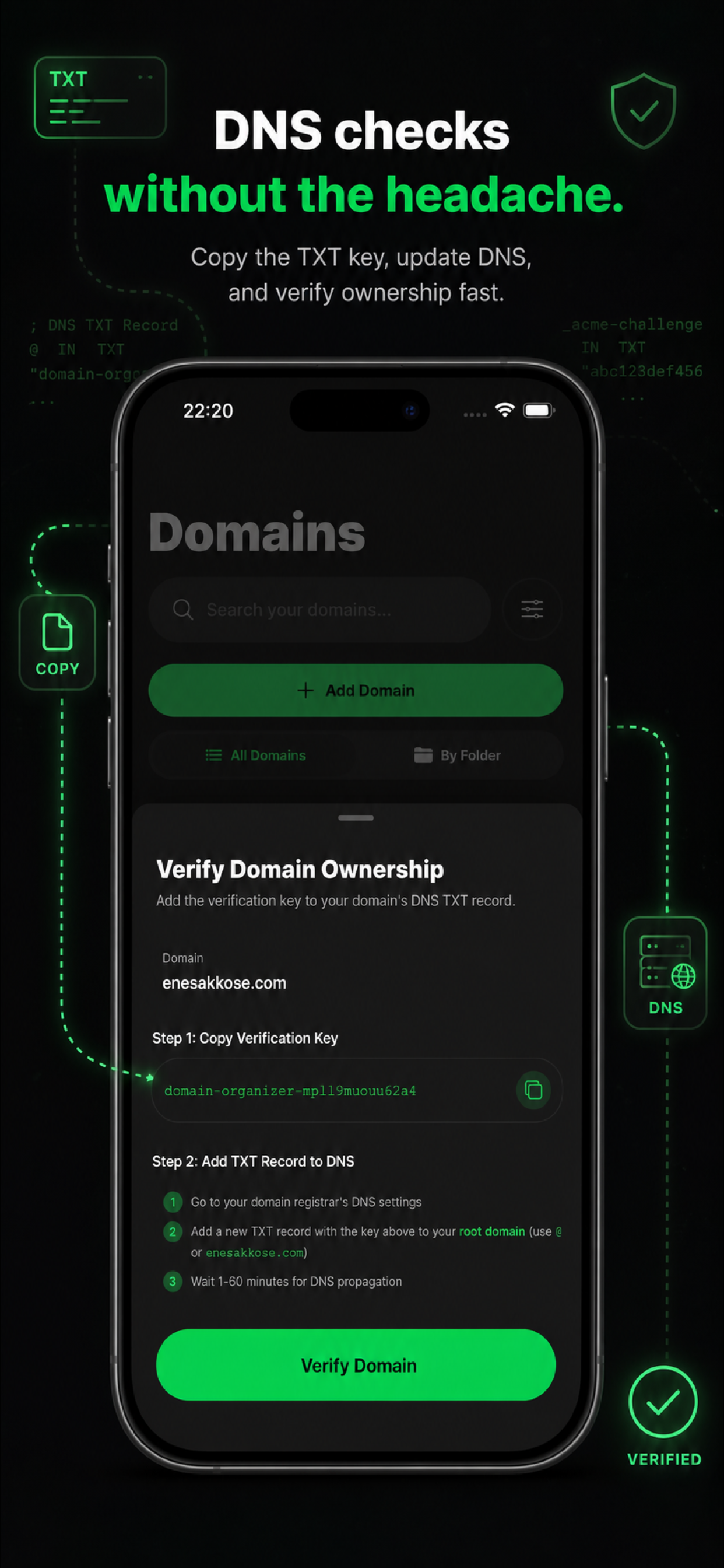 Domain Organizer: Tracker
