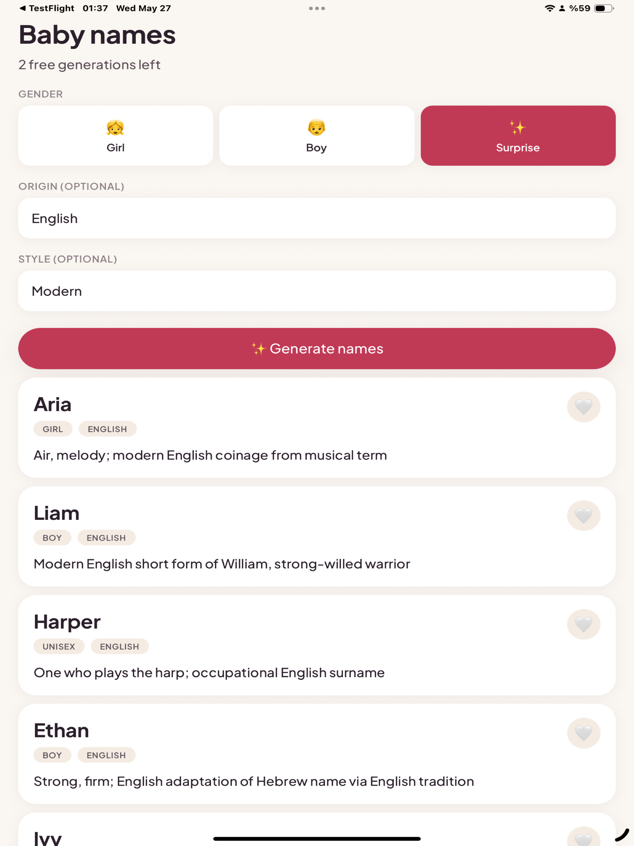 Pregnancy Tracker: AI Names screenshot 8