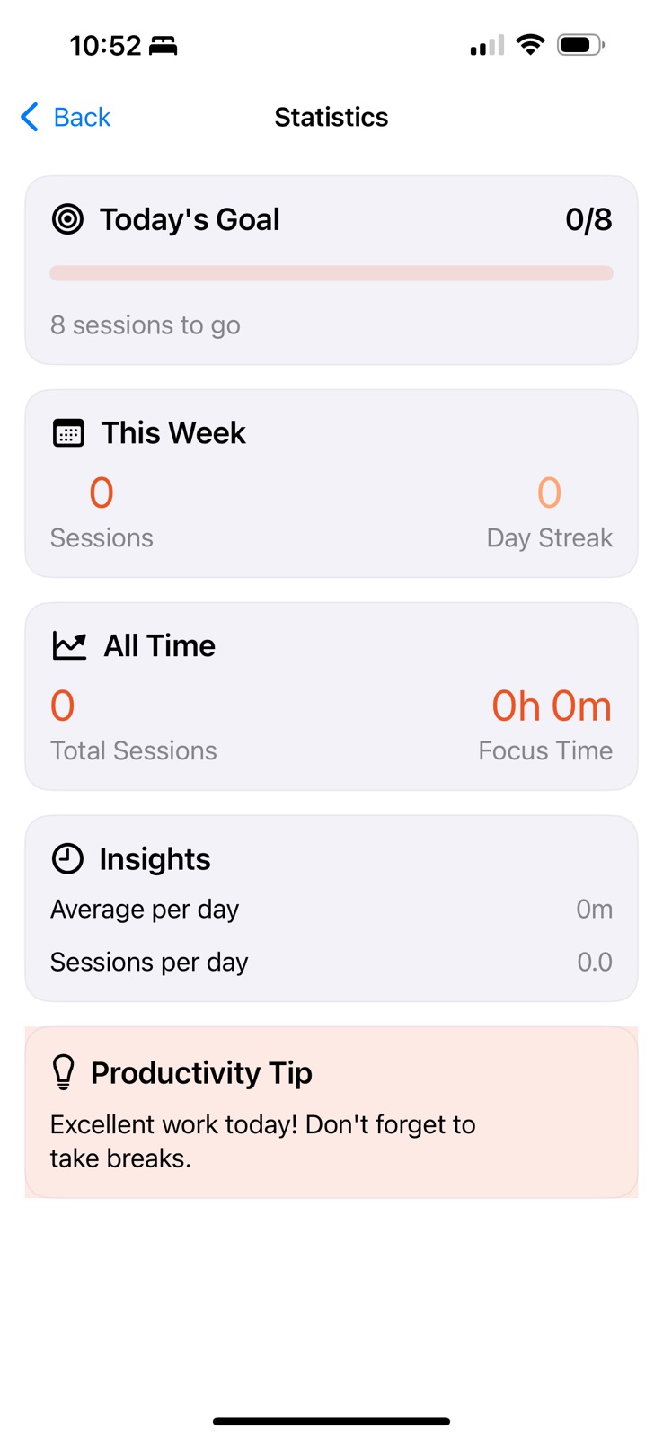 No BS Pomodoro iphone screenshot 4