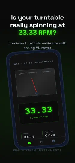 Captura de pantalla de Wow And Flutter Tocadiscos RPM en iPhone 5