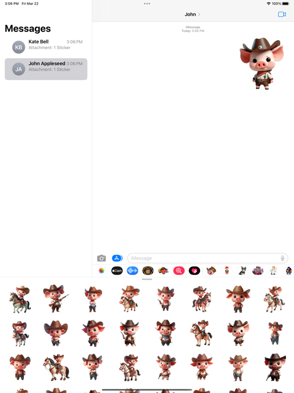 Screenshot #4 pour Piglet Cowboy Stickers