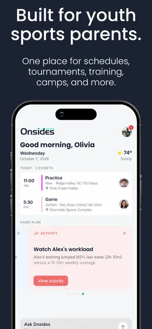 Onsides - Youth Sports App screenshot 1