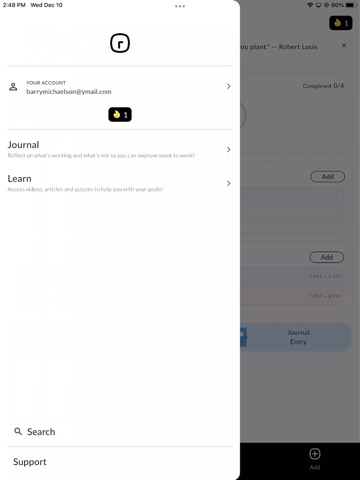 Remember To Plan iPad screenshot