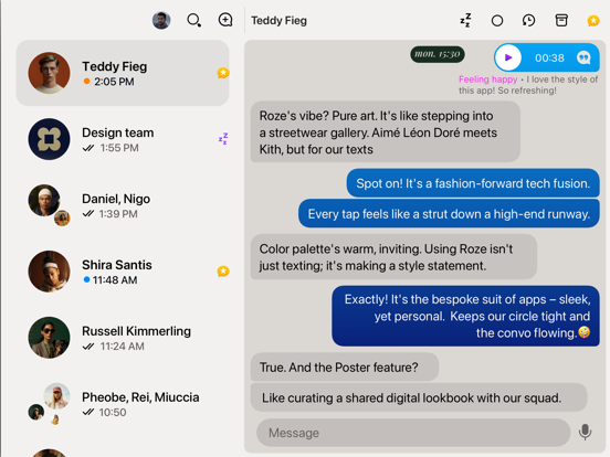 Roze Messenger iPad screenshot 2 - Social Networking app