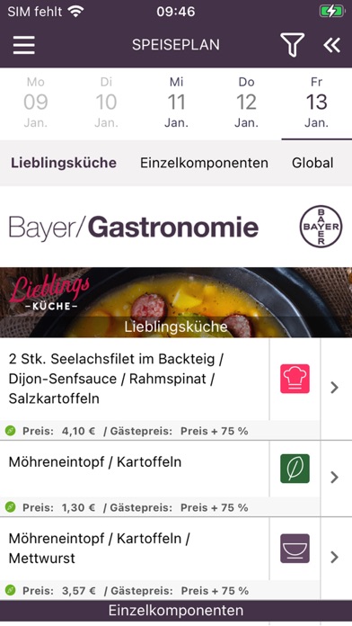 Bayer Gastronomie Screenshot