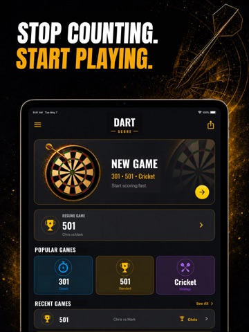 Dart Scoreboard: Score Keeper iPad screenshot