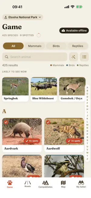 Etosha Safari: Map & Guide screenshot 2