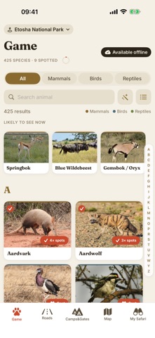 Etosha Safari: Map & Guide Screenshot 2 of 10