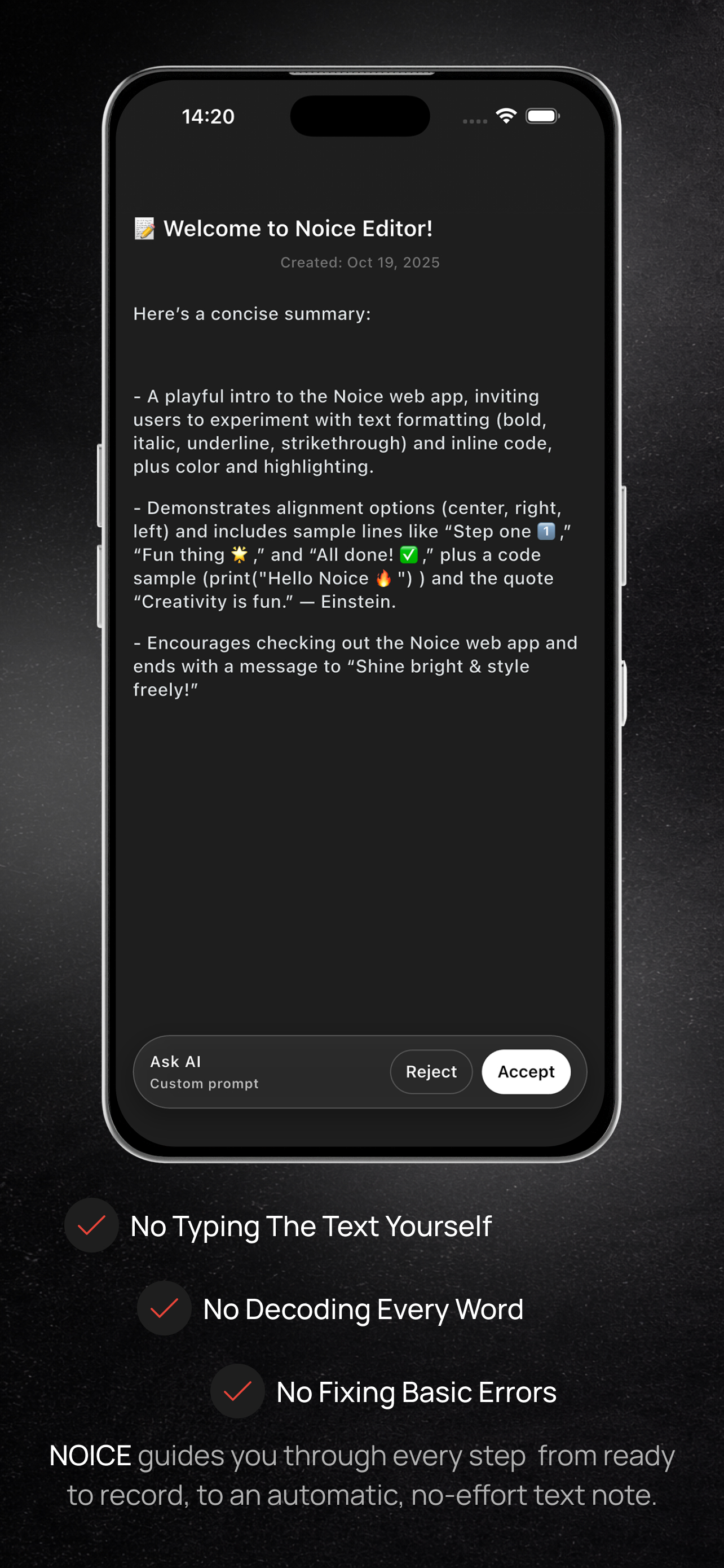 Noice AI Notes