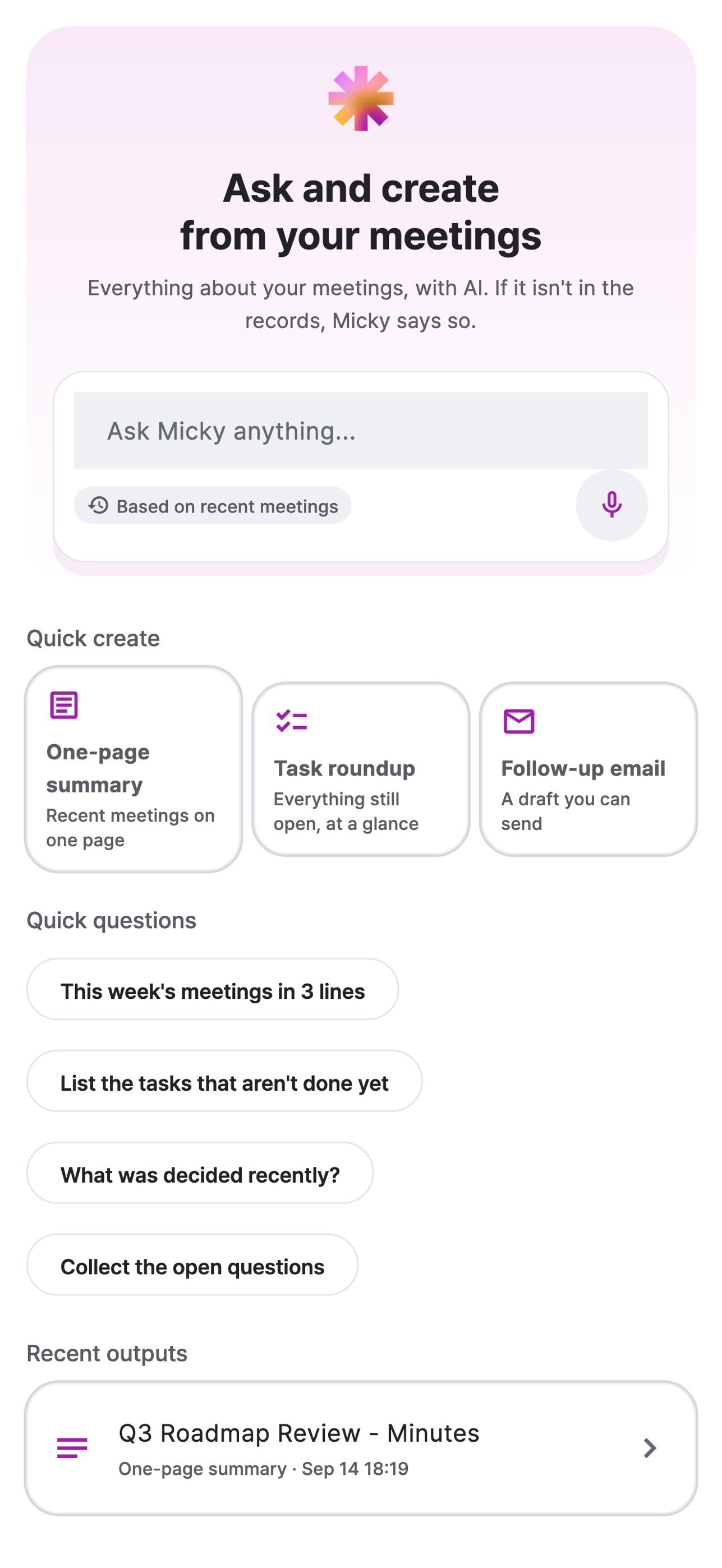 Screenshot 4 of Micky - AI Meeting Notes