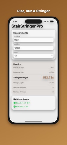 Stair Calculator: Stringer のスクリーンショット