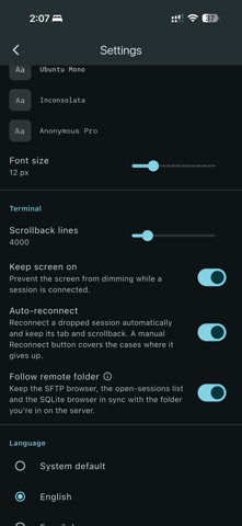 ShellPhone - SSH client Screenshot 4 of 10