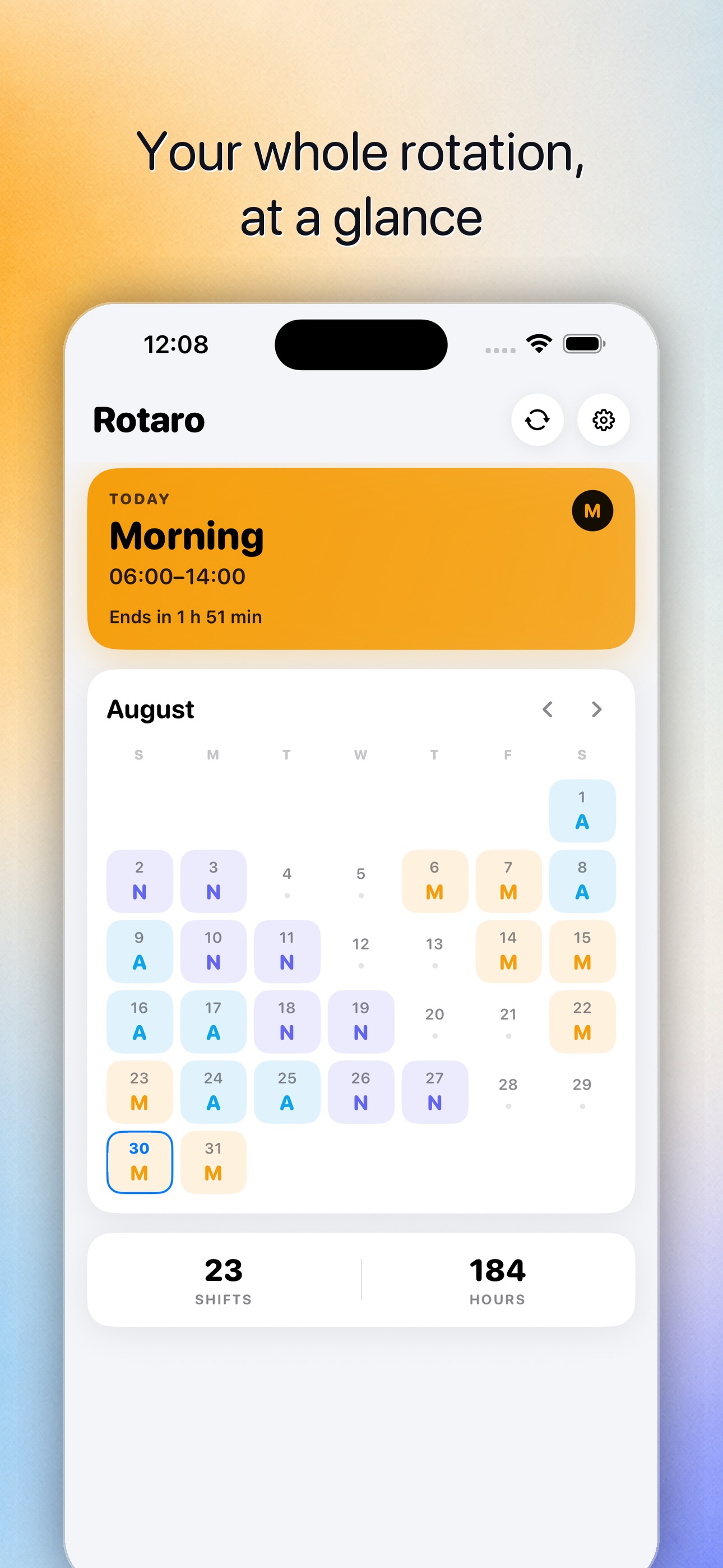 Screenshot 1 of Rotaro: Shift Work Calendar