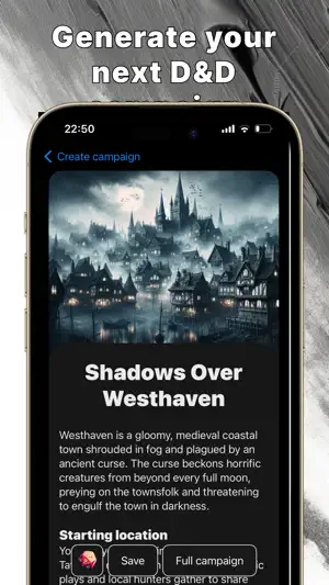 DnD Characters and Campaigns screenshot 1