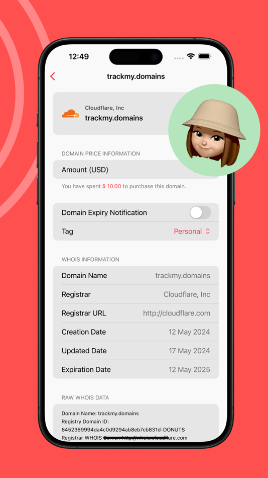 #3. Track My Domains (iOS) 由: KACPER KWAPISZ