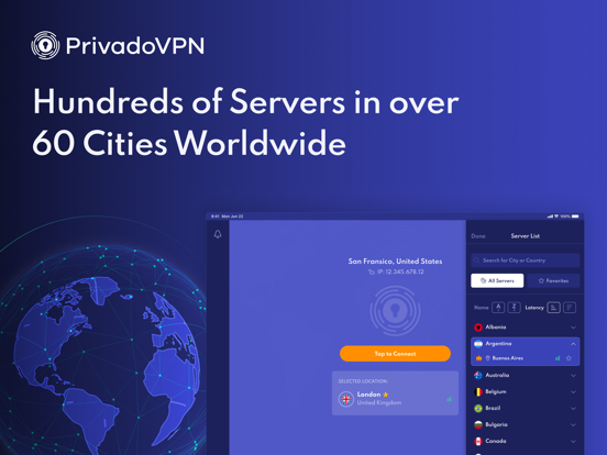 PrivadoVPN Fast VPN and Proxy iPad screenshot 7 - Utilities app