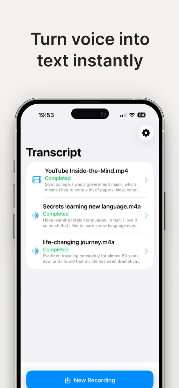 #1. Instant Transcript (iOS) Podle: douglas santos