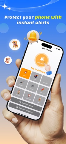 Anti theft : Don't touch phone iPhone screenshot