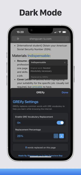 GREify: GRE Vocab Replacer Screenshot 5 of 6