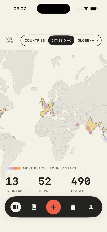 Farhop: Travel Map & Tracker screenshot 3