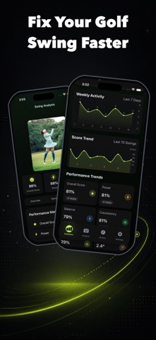 Golf Swing Analyzer: SwingX AI iPhone screenshot