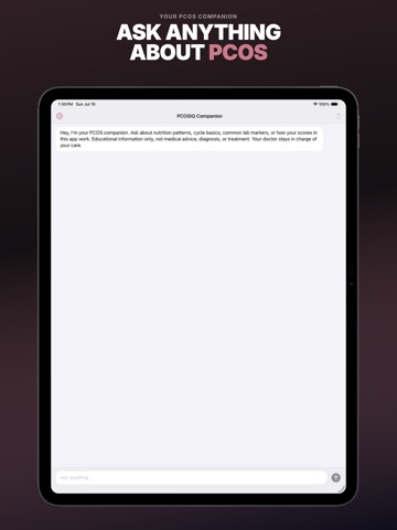 PCOS Diet Tracker: PCOS IQ iPad screenshot