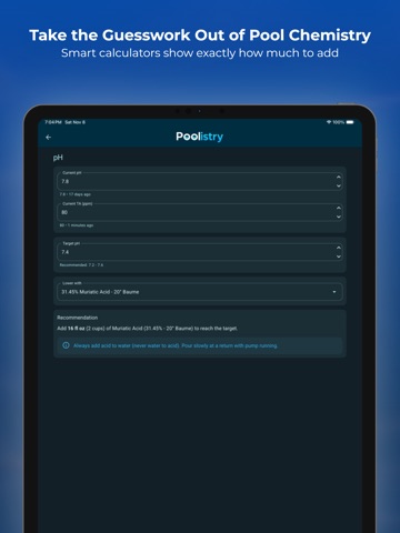 Poolistry: Pool Calculator iPad screenshot