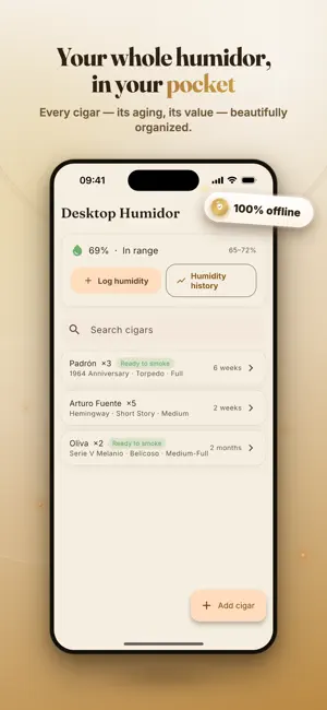 Cigar Humidor & Tasting Log screenshot 1
