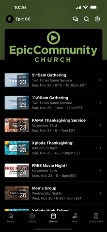Epic Church Portland MI app screenshot 3