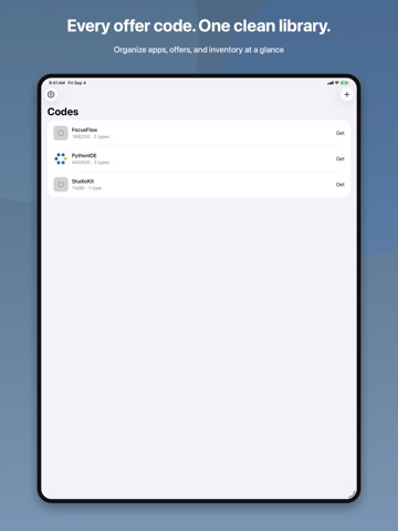 RedeemDeck: Offer Codes iPad screenshot 1