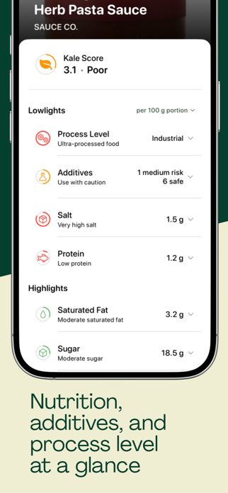 Processed Food Scanner - Kale Screenshot 3 of 5