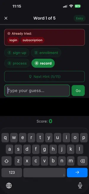 Word Guess - 15 Words or Less screenshot 4